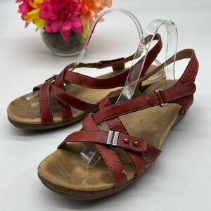 Naturalizer N5 Comfort Red Leather Sandals Size 10.5 MCS7335P